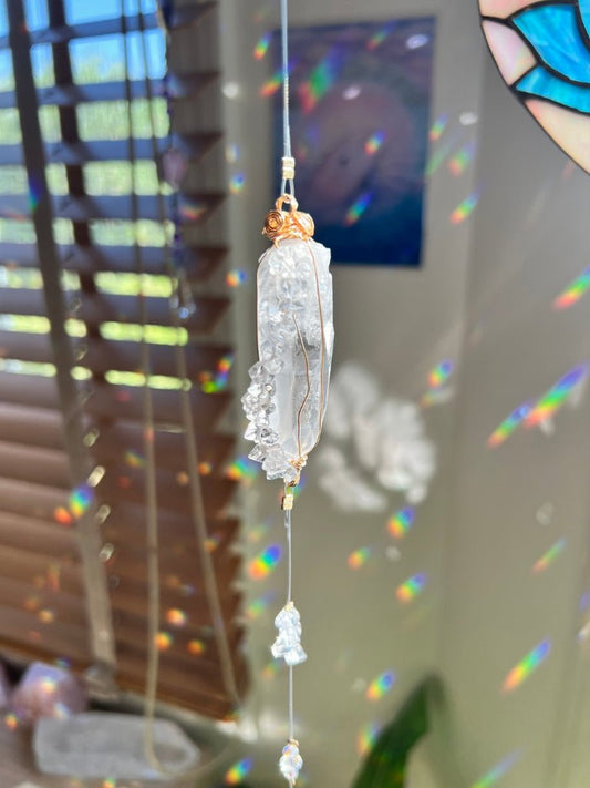 レムリアンクリスタル・水晶サンキャッチャー(ハイヤーセルフ・直感・オールマイティ) - CRYSTAL LIGHT