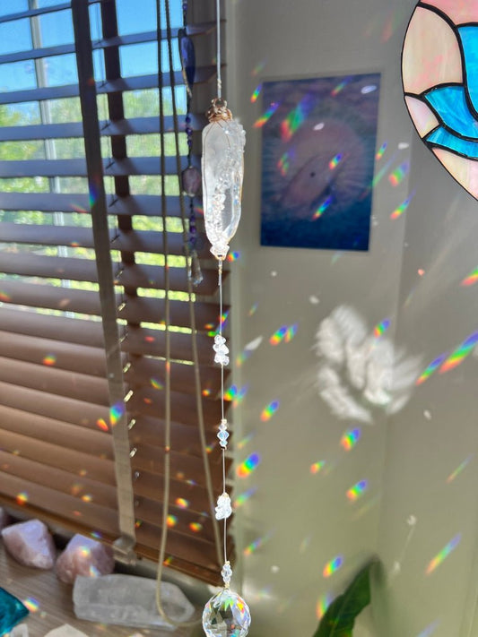 レムリアンクリスタル・水晶サンキャッチャー（ハイヤーセルフ・直感・オールマイティ） - CRYSTAL LIGHT